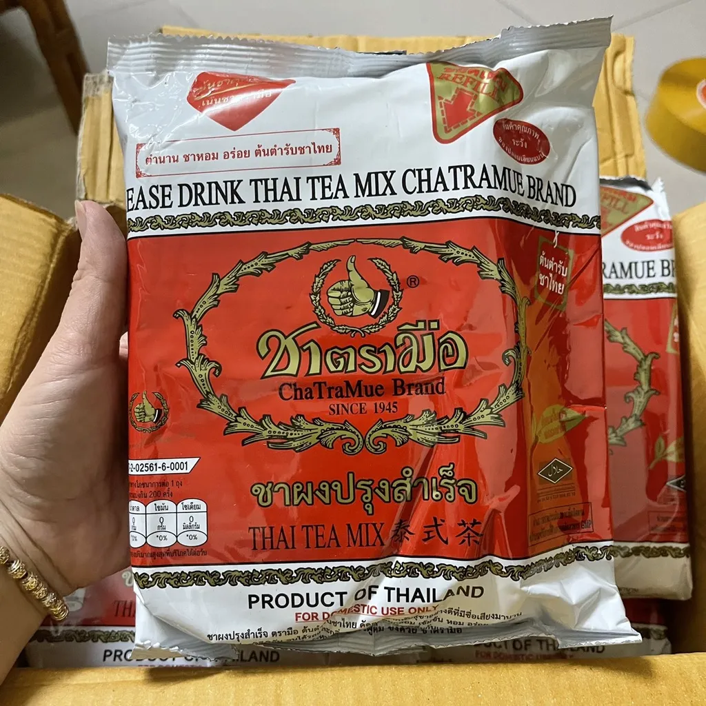 Trà sữa Thái dạng gói tiện lợi, dễ pha và dễ thưởng thức tại nhà.