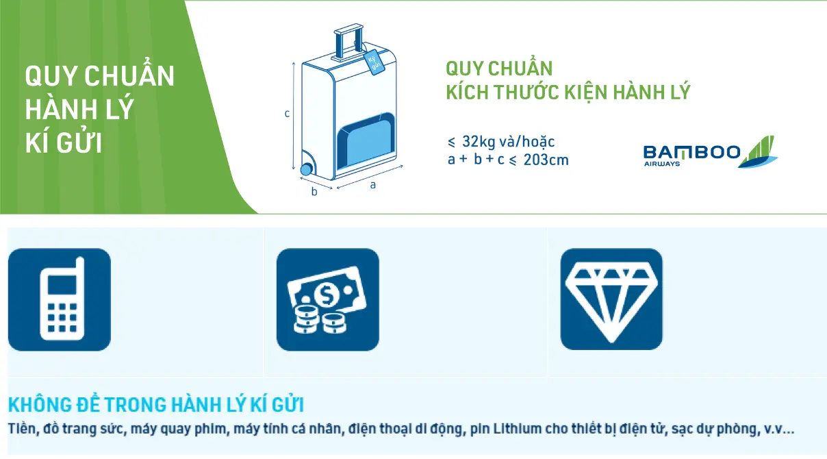Quy định hành lý ký gửi của Bamboo Airways