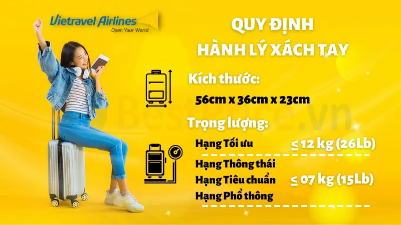 Quy định hành lý xách tay của Vietravel Airlines