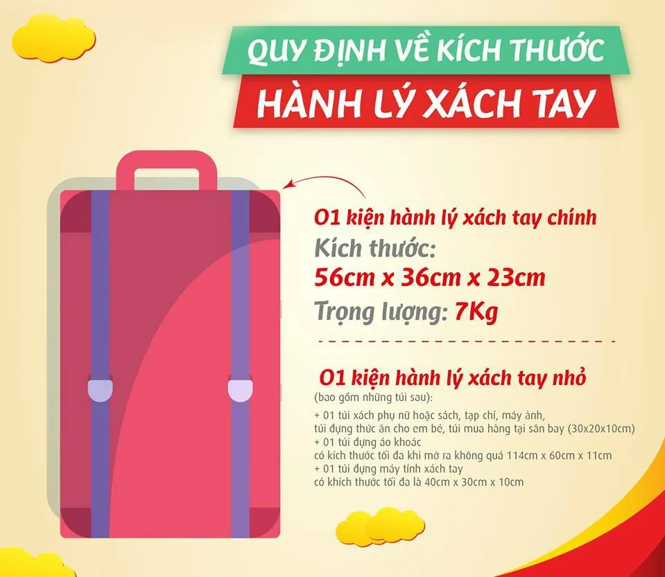 Quy định hành lý xách tay của hãng Vietjet
