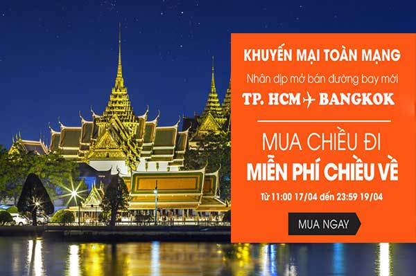 Vé máy bay khuyến mãi đi Bangkok 690K