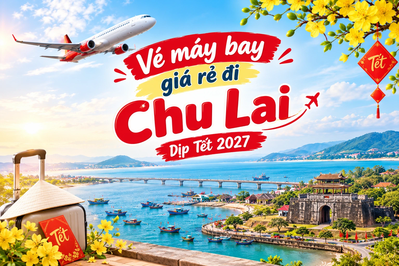 Vé máy bay giá rẻ đi Chu Lai dịp Tết 2027, giá mới nhất