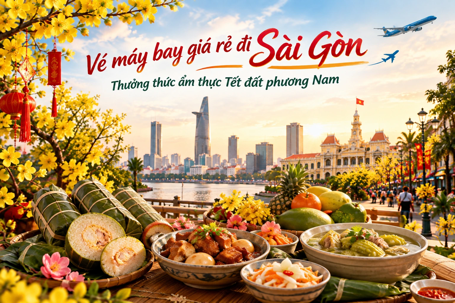 Vé máy bay giá rẻ đi Sài Gòn, thưởng thức ẩm thực Tết đất phương Nam