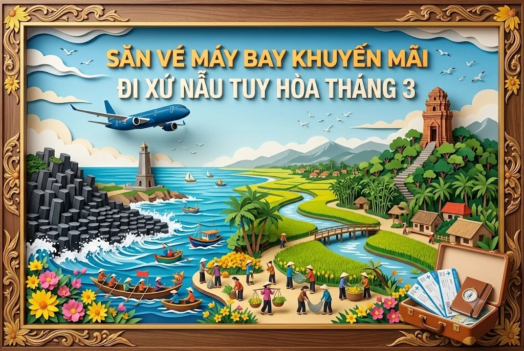 Săn vé máy bay khuyến mãi đi xứ Nẫu Tuy Hòa tháng 3