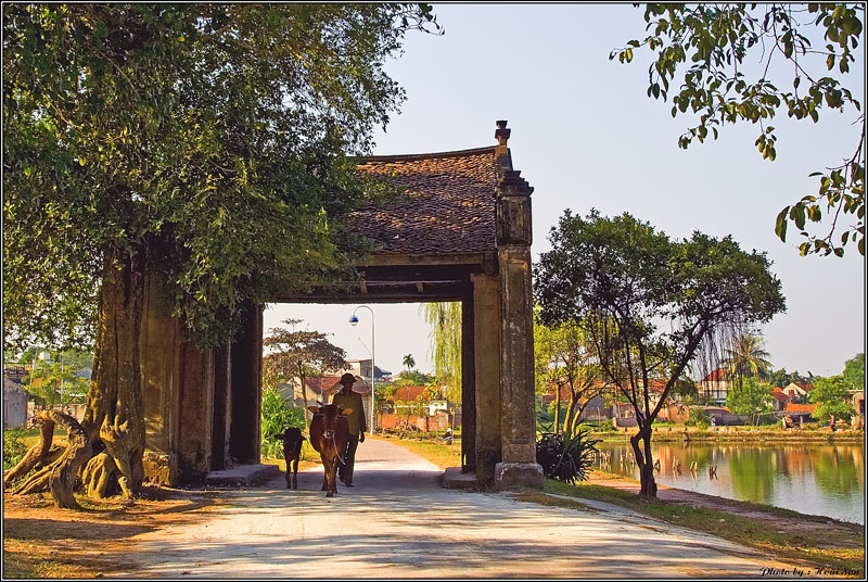 Con đường làng mộc mạc ở Làng cổ Đường Lâm