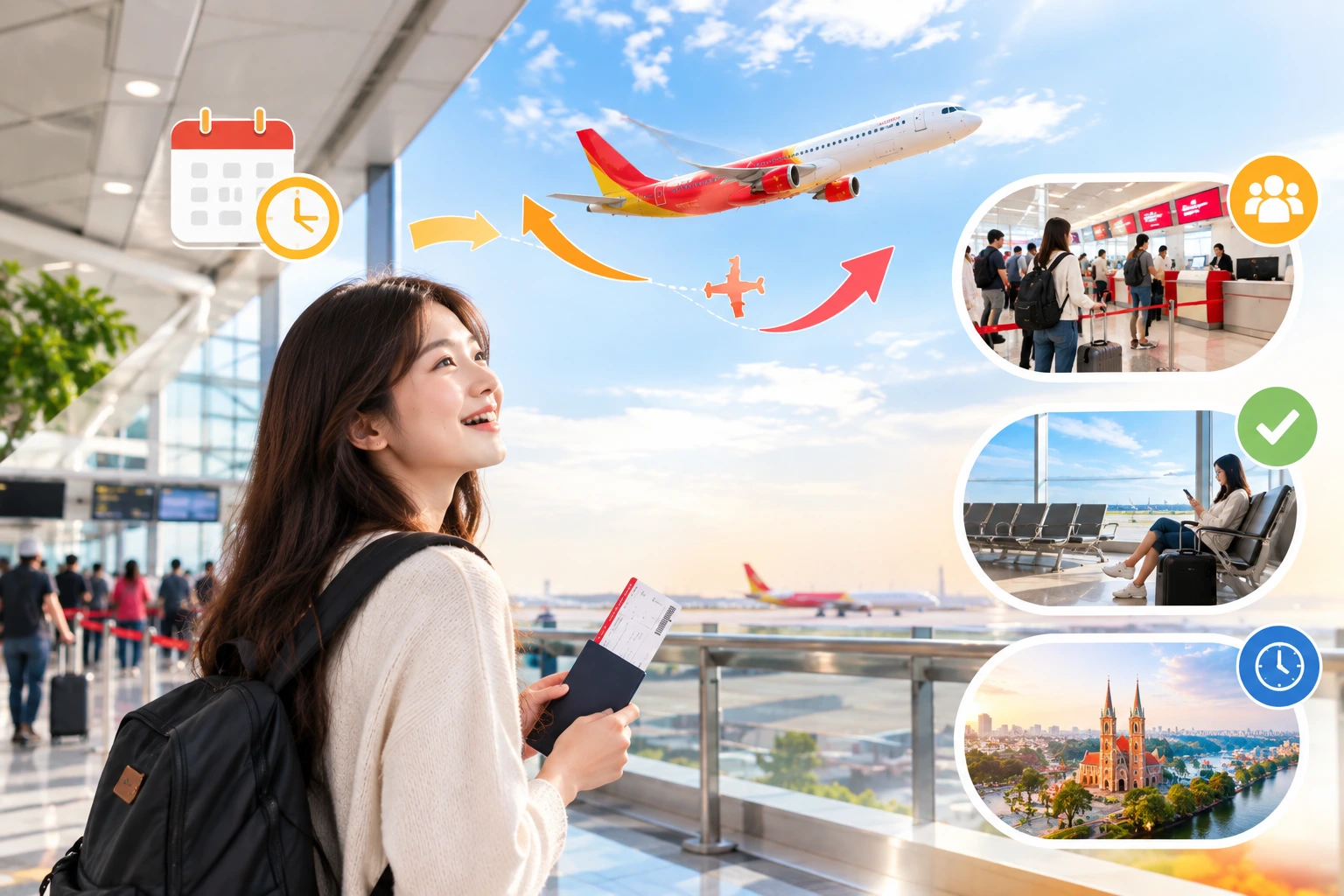 Bay ngược chiều cao điểm, dễ chọn giờ, thoải mái hành trình, tiết kiệm chi phí