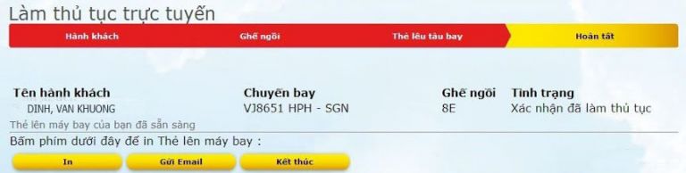 Check in online Vietjet