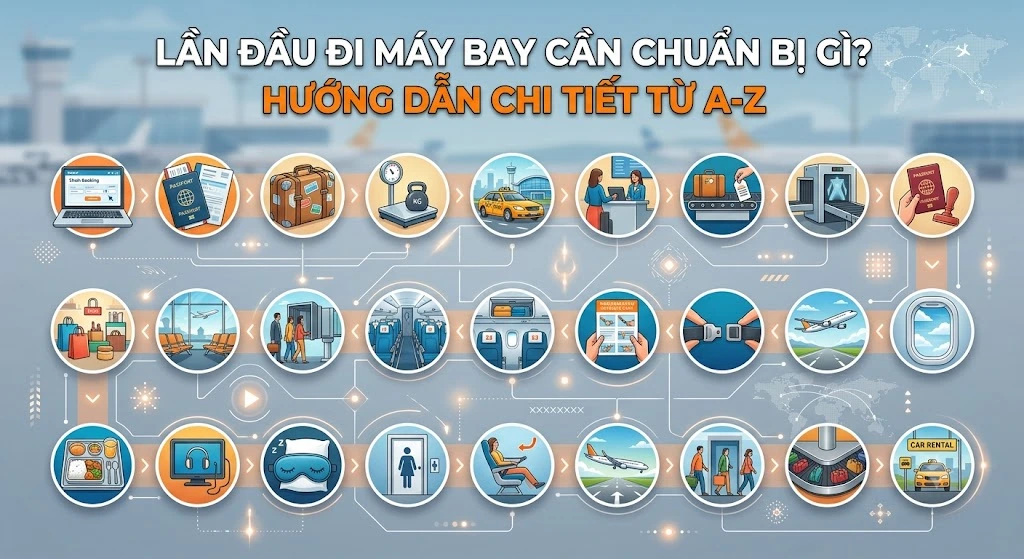 Lần Đầu Đi Máy Bay Cần Chuẩn Bị Gì? Hướng Dẫn Chi Tiết Từ A-Z