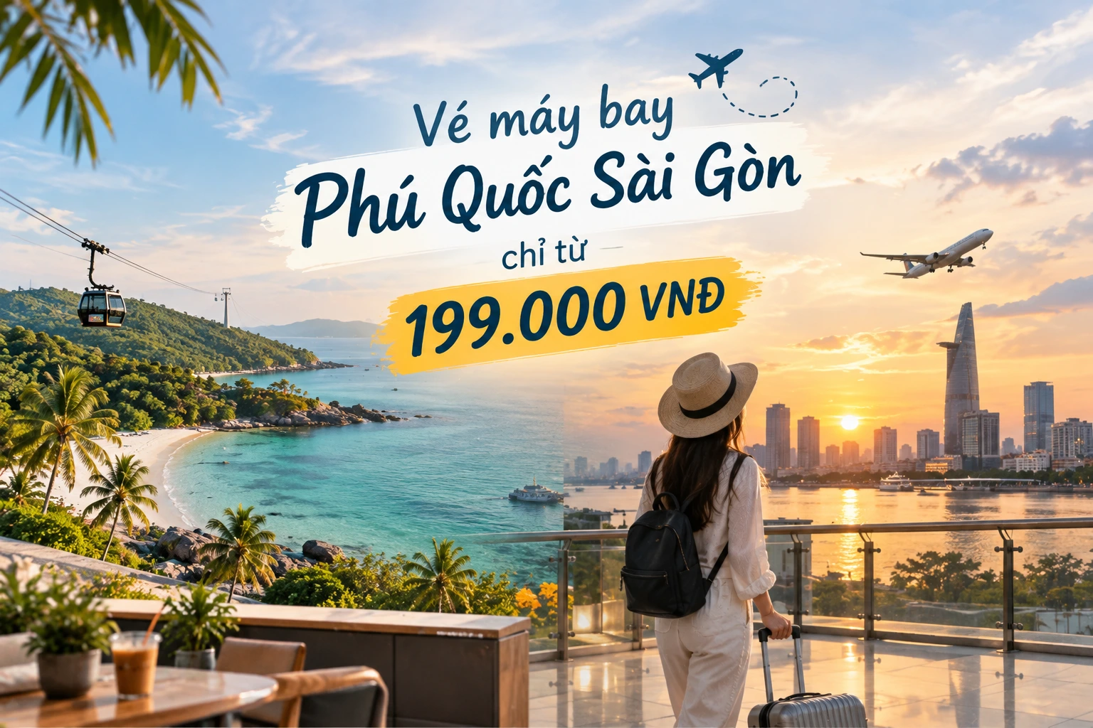 Vé máy bay Phú Quốc Sài Gòn chỉ từ 199.000 VNĐ