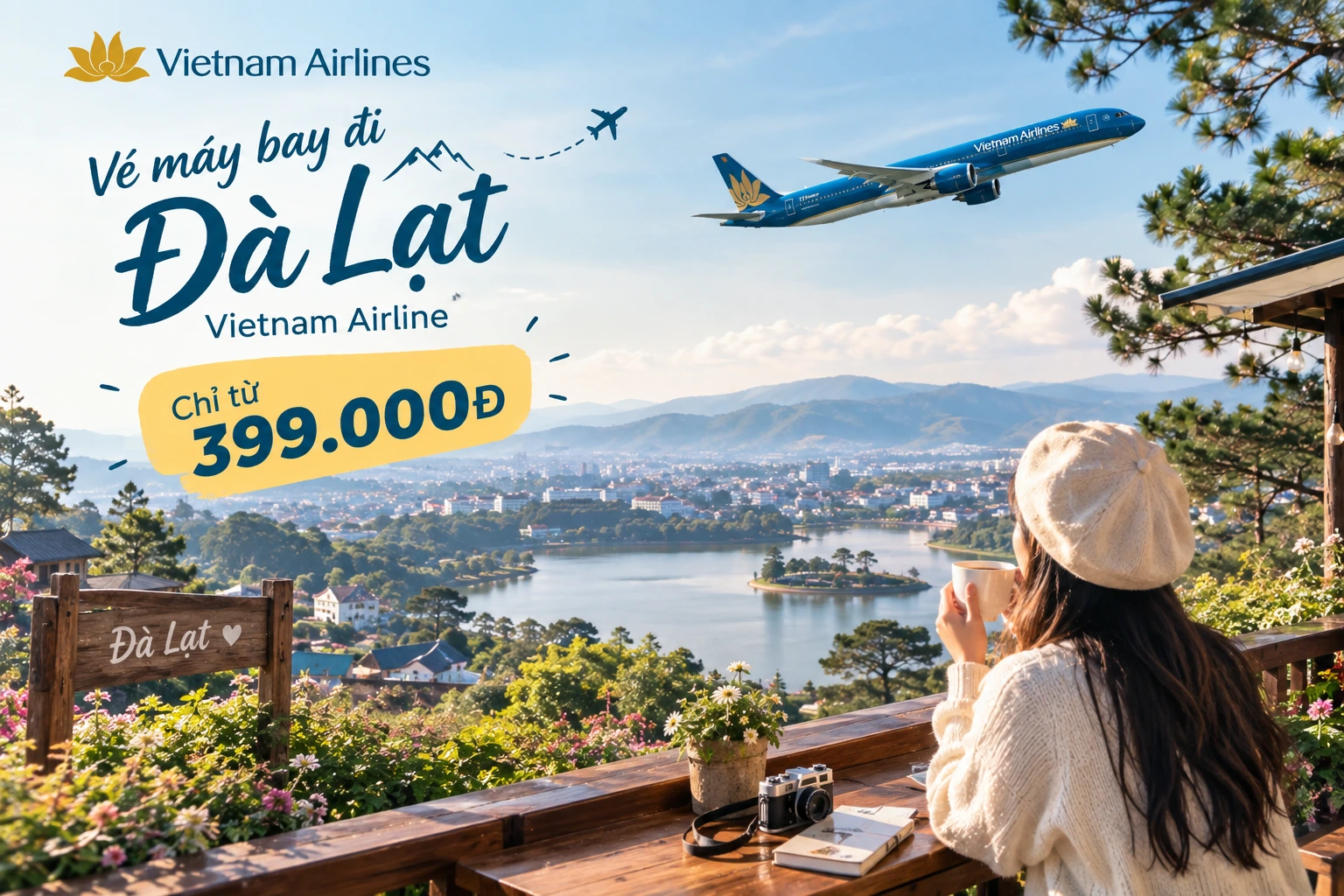 Vé máy bay đi Đà Lạt Vietnam Airline chỉ từ 399.000 đồng