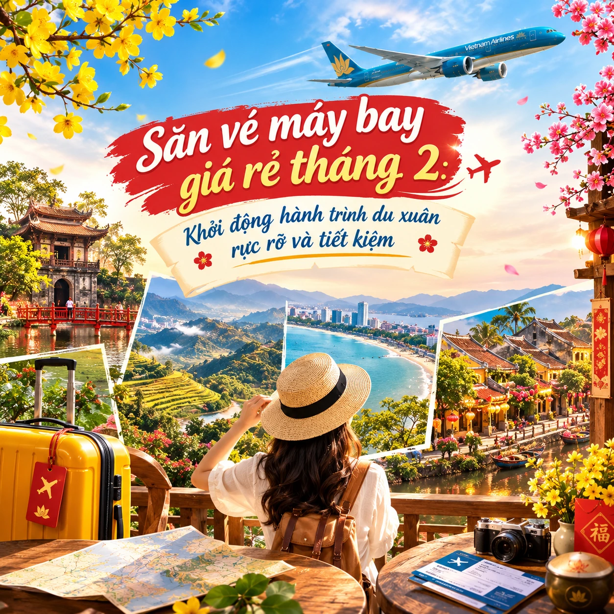 Săn vé máy bay  giá rẻ tháng 2: Khởi động hành trình du xuân rực rỡ và tiết kiệm