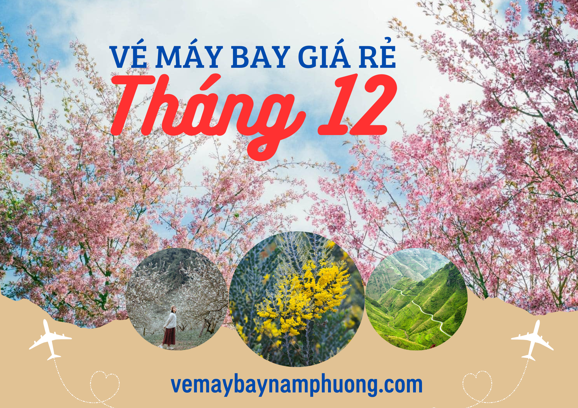 Vé máy bay giá rẻ tháng 12: Hành trình của những lễ hội