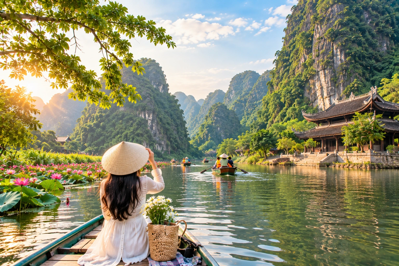 Ninh Bình mê hoặc du khách bởi núi đá vôi trùng điệp, dòng sông xanh và khung cảnh thanh bình