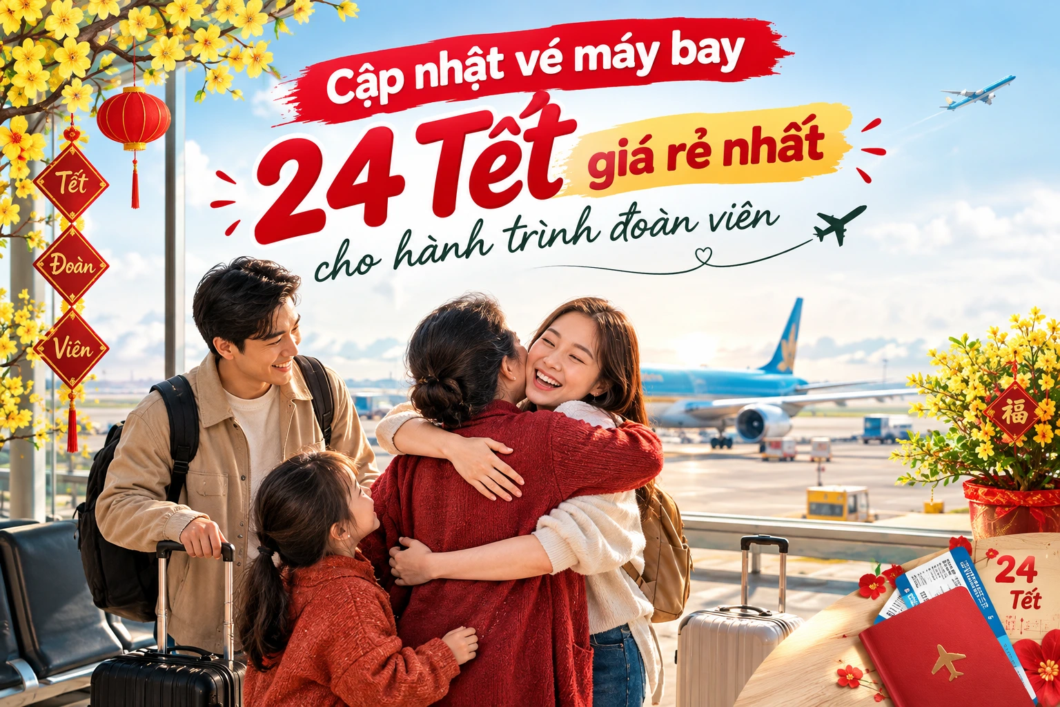 Cập nhật vé máy bay 24 Tết giá rẻ nhất cho hành trình đoàn viên