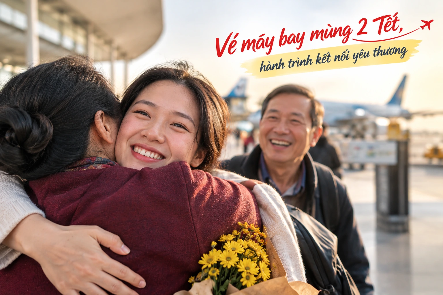 Vé máy bay mùng 2 Tết, hành trình kết nối yêu thương