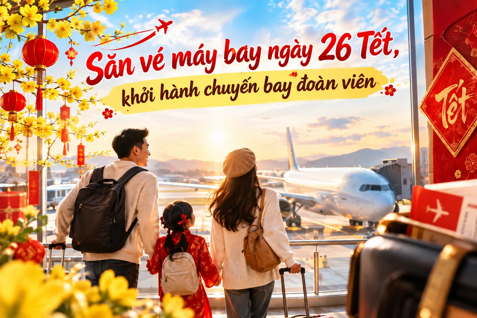 Săn vé máy bay ngày 26 Tết, khởi hành chuyến bay đoàn viên