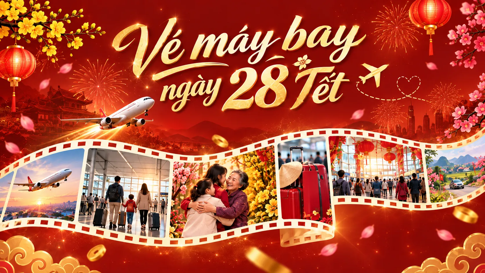 Săn vé máy bay ngày 28 Tết đoàn viên bên gia đình