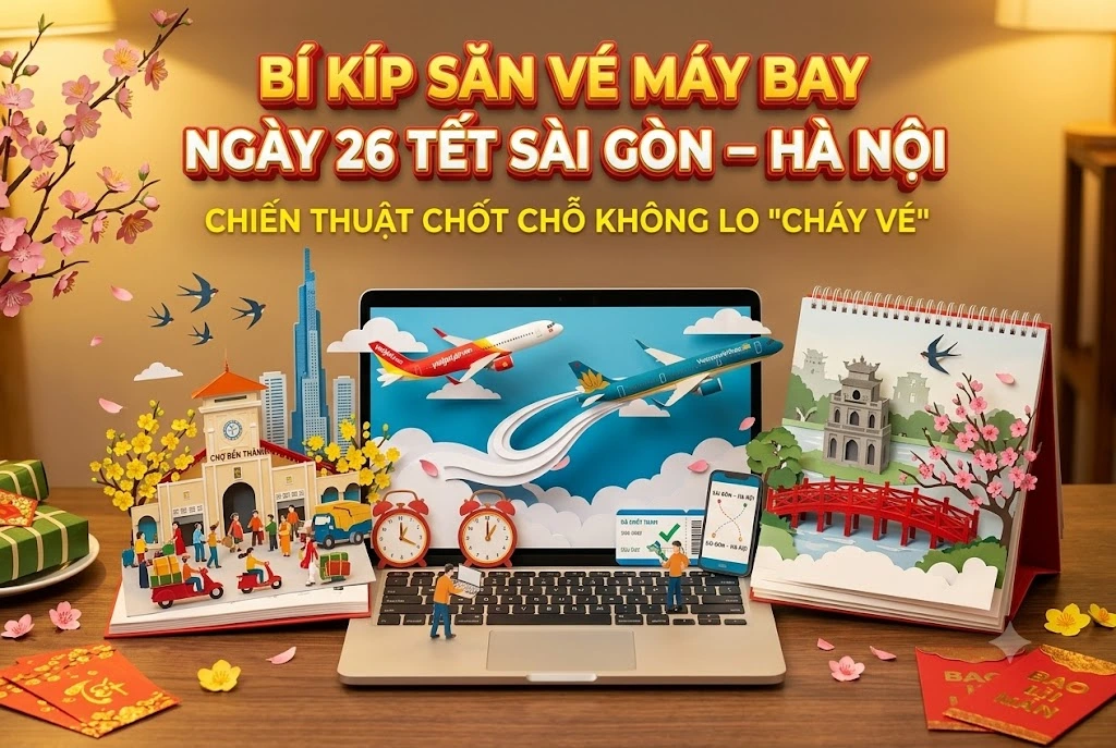 Bí kíp săn vé máy bay ngày 26 Tết Sài Gòn-Hà Nội: Chiến thuật chốt chỗ không lo “cháy vé”