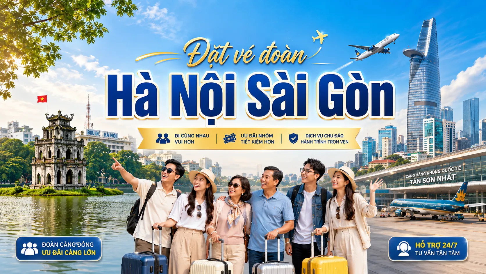 Đặt vé đoàn Hà Nội Sài Gòn giá tốt hôm nay